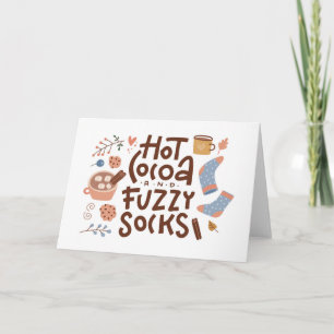 Cozy Hot Cocoa en Fuzzy Sokken Ontwerp Kaart