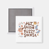 Cozy Hot Cocoa en Fuzzy Sokken Ontwerp Magneet (Voorkant / Achterkant)