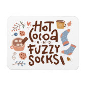 Cozy Hot Cocoa en Fuzzy Sokken Ontwerp Magneet (Horizontaal)
