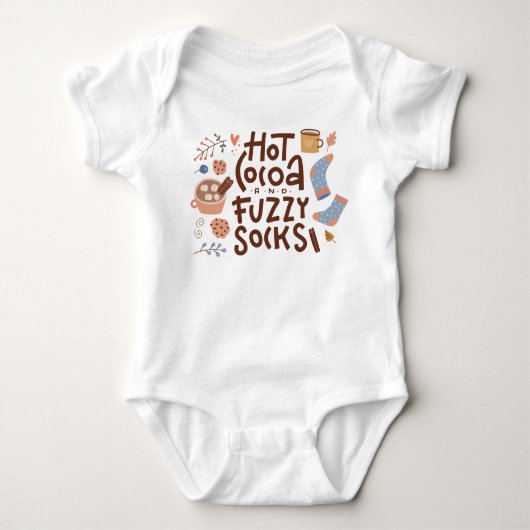 Cozy Hot Cocoa en Fuzzy Sokken Ontwerp Romper (Voorkant)