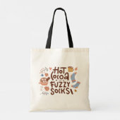 Cozy Hot Cocoa en Fuzzy Sokken Ontwerp Tote Bag (Achterkant)