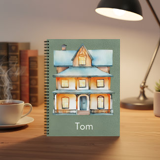 Cozy House Notitieboek – Warm Watercolor Huisontwe