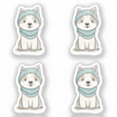 Cozy Husky Illustration - Custom-Cut Vinyl Sticker (Recto)