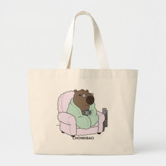 Cozy illustrations for very tired adults. grote tote bag