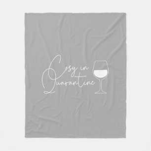Cozy in Quarantine Wine Gray Fleece Deken