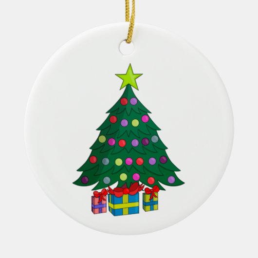 Cozy kerstboom keramisch ornament (Voorkant)