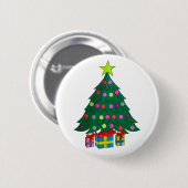 Cozy kerstboom ronde button 5,7 cm (Voorkant /achterkant)