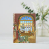 Cozy Kerstmis Living Room Feestdagenkaart (Staand voorkant)