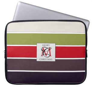 Cozy kerstpasta Color Palette Monogram Laptop Sleeve