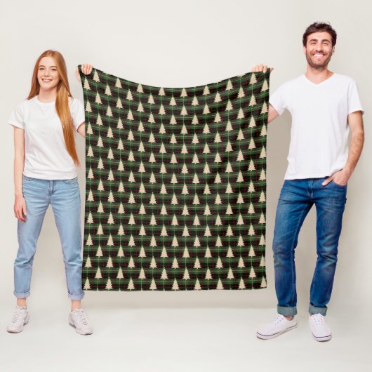 Cozy Kerstpattern Fleece Deken (In situ)