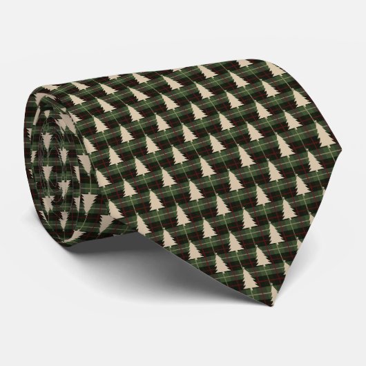 Cozy Kerstpattern Stropdas (Opgerold)
