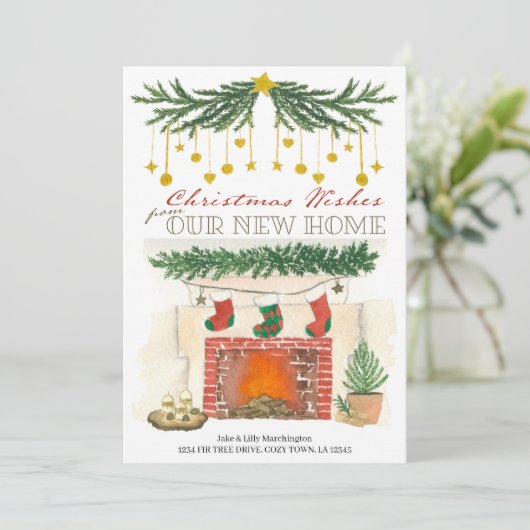 Cozy Kerstvesting Nieuwe Home Holiday Beweging Aankondiging (Staand voorkant)