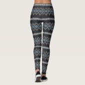 Cozy Knitted Pattern Black and Gray  Leggings (Achterkant)
