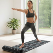 Cozy Knitted Pattern Black and Gray Yogamat