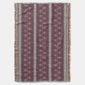 Cozy Knitted Pattern Throw Blanket in Burgundy Deken (Voorkant Verticaal)