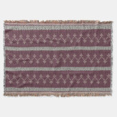 Cozy Knitted Pattern Throw Blanket in Burgundy Deken (Voorkant)