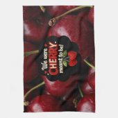 Cozy knitted-style typography and adorable cherry  theedoek (Verticaal)