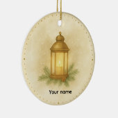 Cozy Lantern Winter Wall Clock – MerryMist Warm Gl Keramisch Ornament (Rechts)