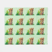 Cozy Leopard Fleece Blanket Deken (Voorkant (Horizontaal))