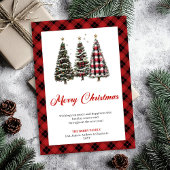 Cozy Leopard Print Christmas Tree Holiday Greeting Feestdagenkaart