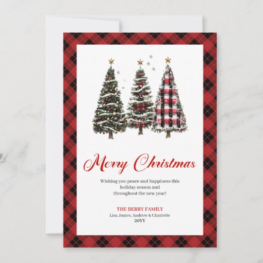 Cozy Leopard Print Christmas Tree Holiday Greeting Feestdagenkaart (Voorkant)