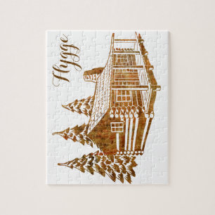 Cozy Log Cabin - Hygge of je eigen tekst Legpuzzel