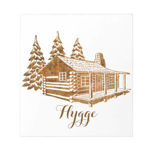 Cozy Log Cabin - Hygge of je eigen tekst Notitieblok