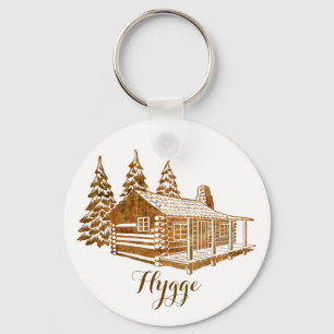 Cozy Log Cabin - Hygge of je eigen tekst Sleutelhanger