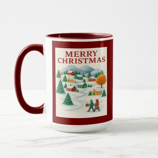 Cozy Merry Christmas Winter Village Mug (Gauche)