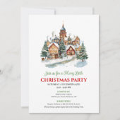 Cozy minimalist Christmas scene holiday invitation (Devant)