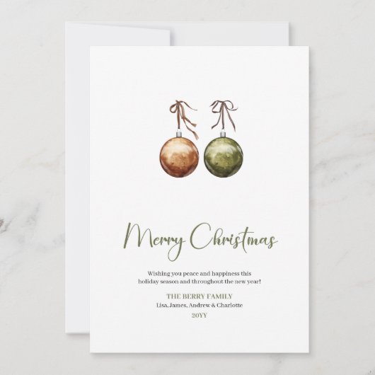 Cozy Minimalist Editable Holiday Christmas Card Feestdagenkaart (Voorkant)