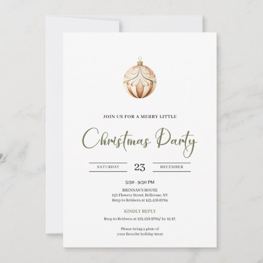 Cozy Neutral Sage Green Scandinavian Christmas Kaart (Voorkant)