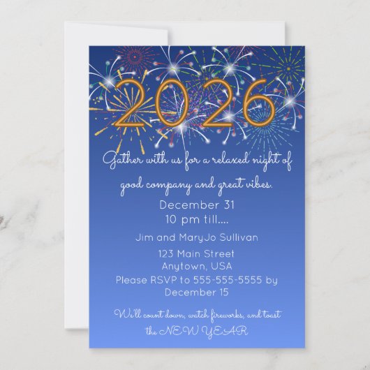 Cozy New Years Gathering Invitation (Devant)