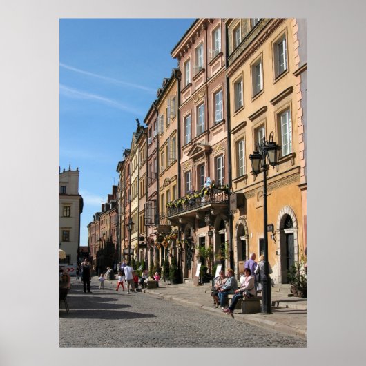 Cozy Old Town in Warschau Poster (Voorkant)