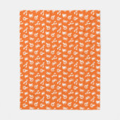 Cozy Oranje and White Crab en Lobster Patterned Fleece Deken (Voorkant)