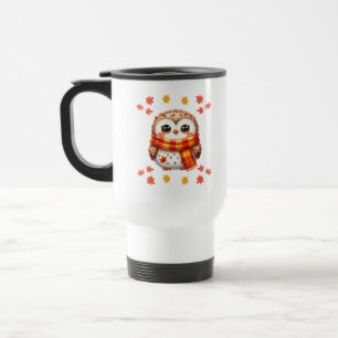 Cozy Owl Herfst Design Leuk Dier Reisbeker