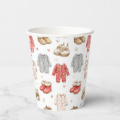 Cozy Pajamas Boho Babyshower Pattern Papieren Bekers (Achterkant)