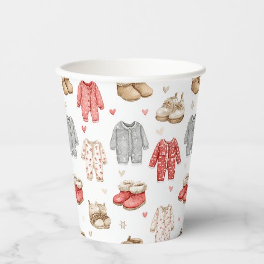 Cozy Pajamas Boho Babyshower Pattern Papieren Bekers (Voorkant)
