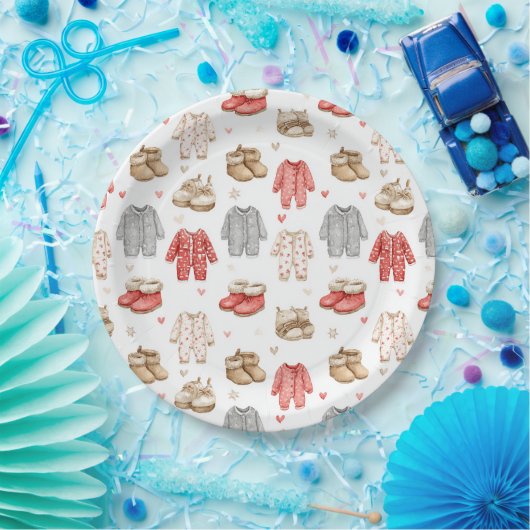 Cozy Pajamas Boho Babyshower Pattern Papieren Bordje (Feest)