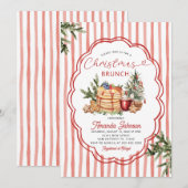 Cozy Pancakes & Holiday Pine Christmas Brunch Kaart (Voorkant / Achterkant)