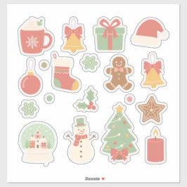 Cozy Pastel Christmas: Vintage Aesthetic Holiday  Sticker