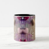 Cozy Pastel Knit Texture Multi Heart Two-Tone Mug (Centre)