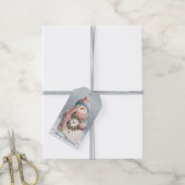 Cozy Pastel Snowman Christmas Cadeaulabel (Met Touw)