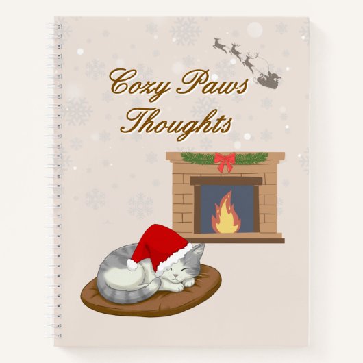 Cozy Paws Thoughts Spiral Journal Notebook Notitieboek (Voorkant)