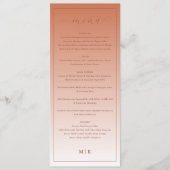 Cozy Peach Classic Wedding Menu (Devant)