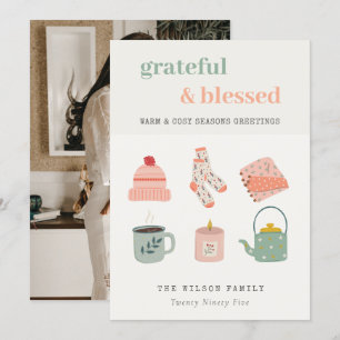 Cozy Photo Winter Essential Seasons Greetings Feestdagenkaart