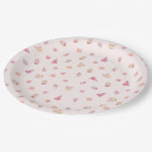 Cozy Pink Christmas Pattern Papieren Bordje (Gekanteld)