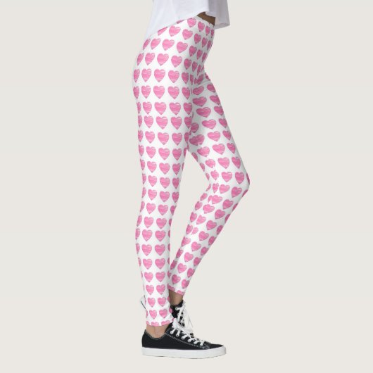 Cozy Pink Heart Designer Leggings (Rechts)