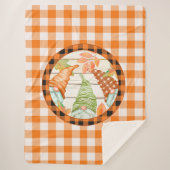Cozy Pumpkin Buffalo Pset Gnome Sherpa Blanket Sherpa Deken (Voorkant)