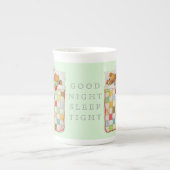 COZY QUILT Bone China Mok - groen (Voorkant)